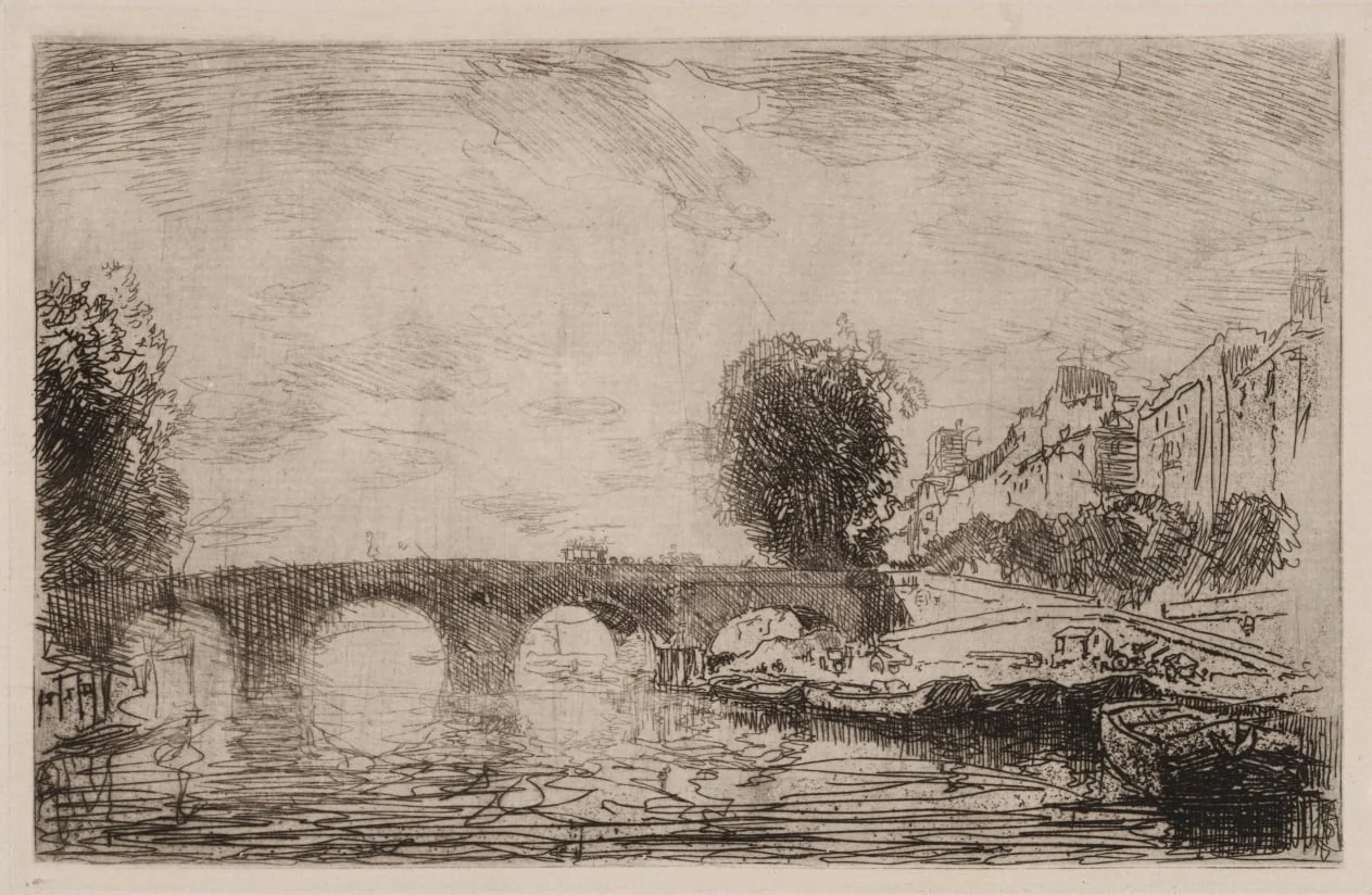 Sunset at Pont Marie, detail