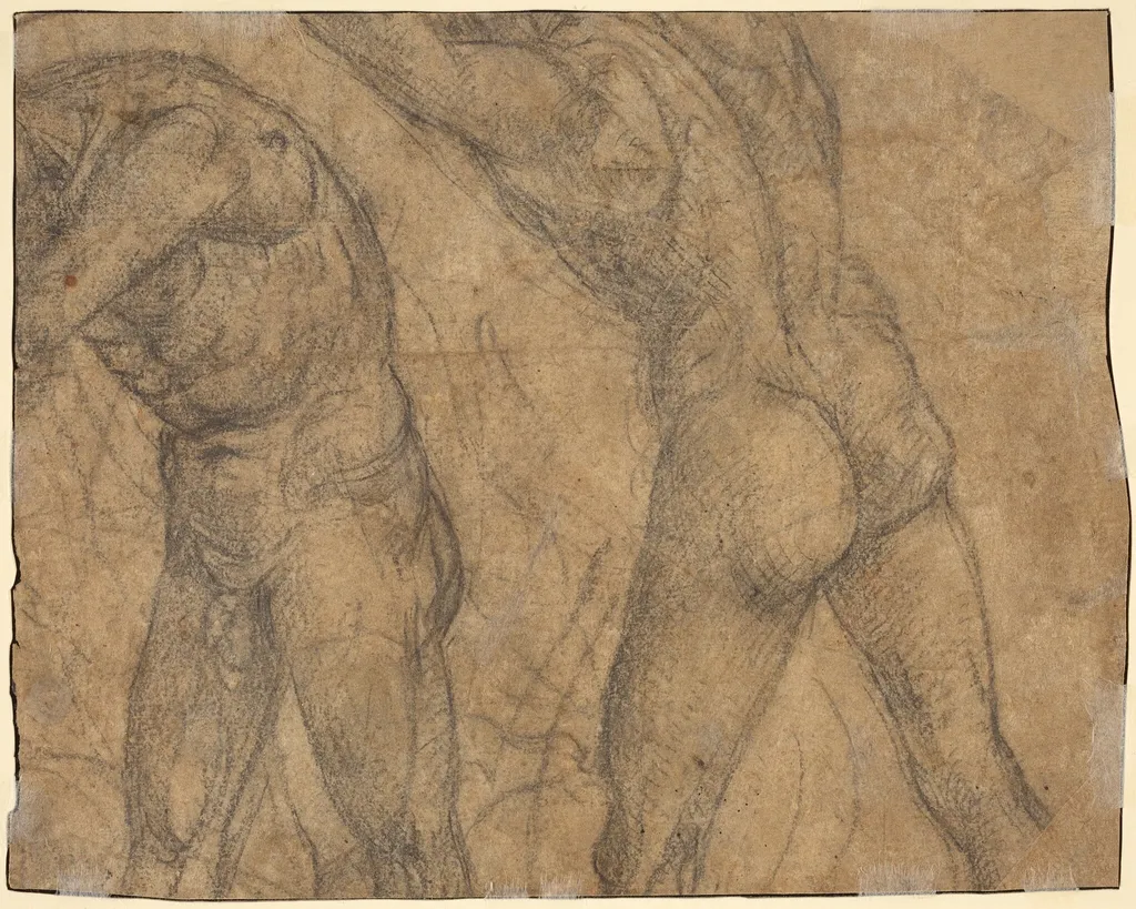 Two Nude Figures [verso], by Luca Signorelli, chalk, 1500