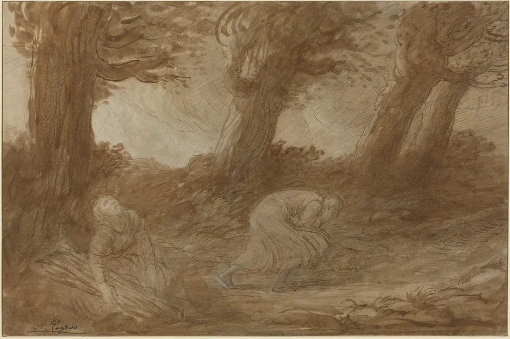 Clap of Thunder [recto], by Alphonse Legros, ink, 1874