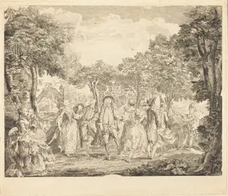 Ballet at the Opera, by Pierre-François Basan, ink, 1761