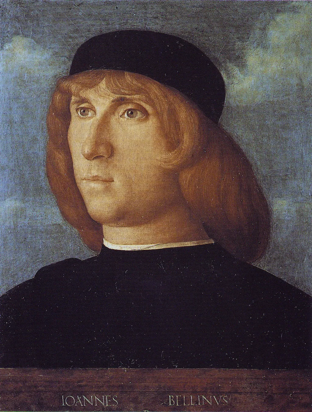Portrait of a man, by Giovanni Bellini, oil, 1496