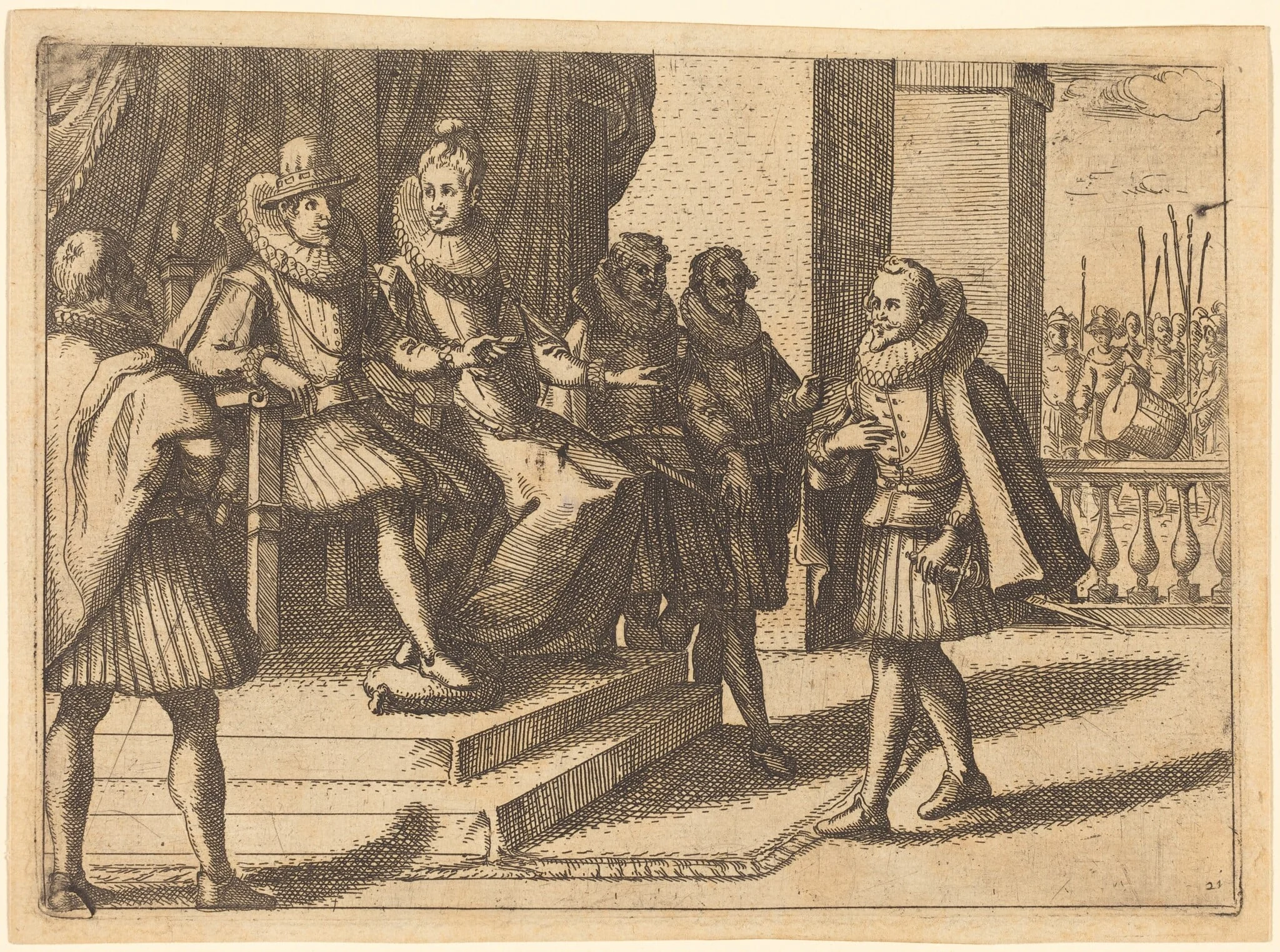 King and Queen in Consultation about the Turks, detail