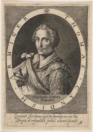 Thomas Cavendish, by Willem de Passe, ink, 1620
