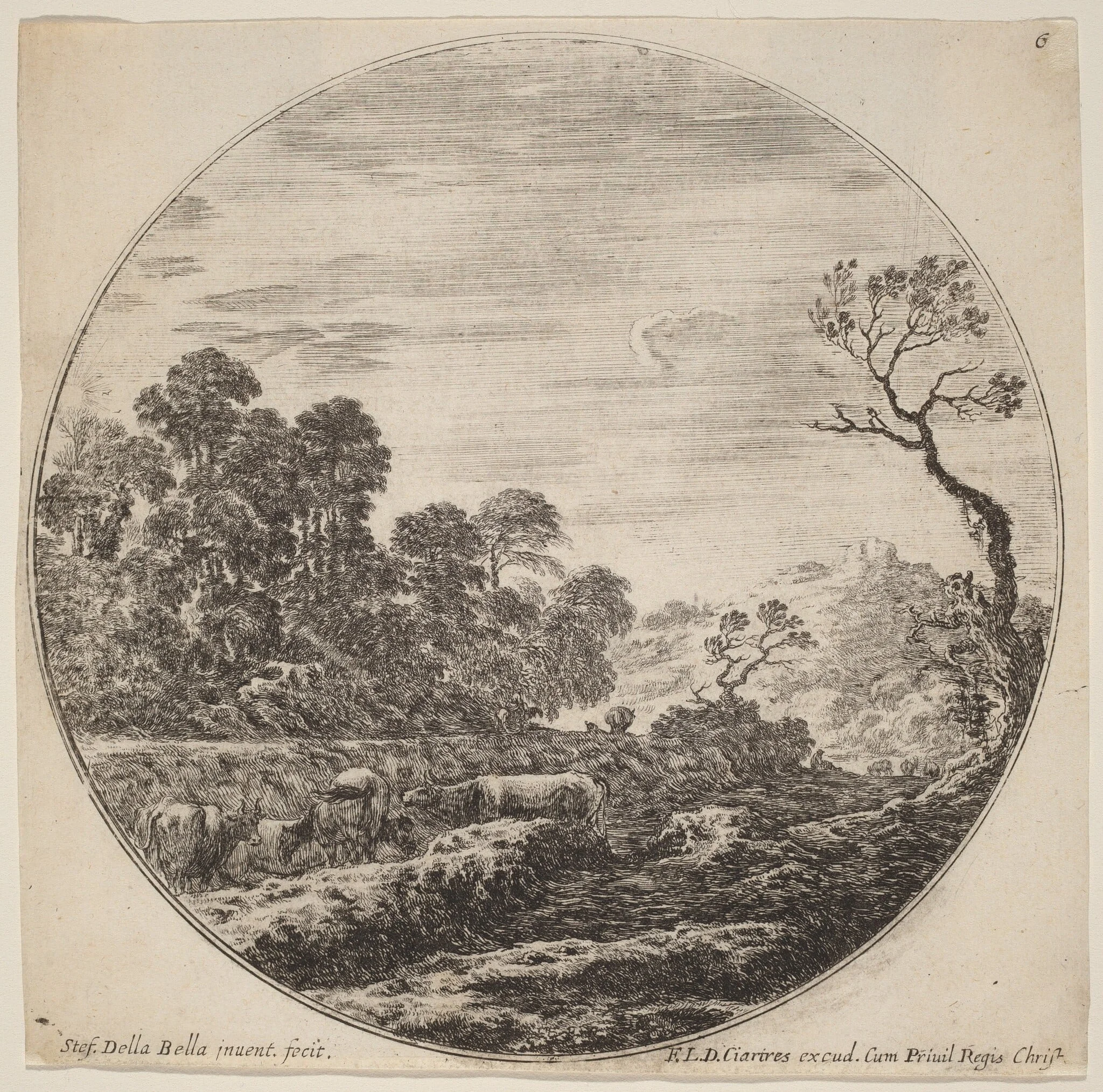 Cows Grazing in a Valley, detail