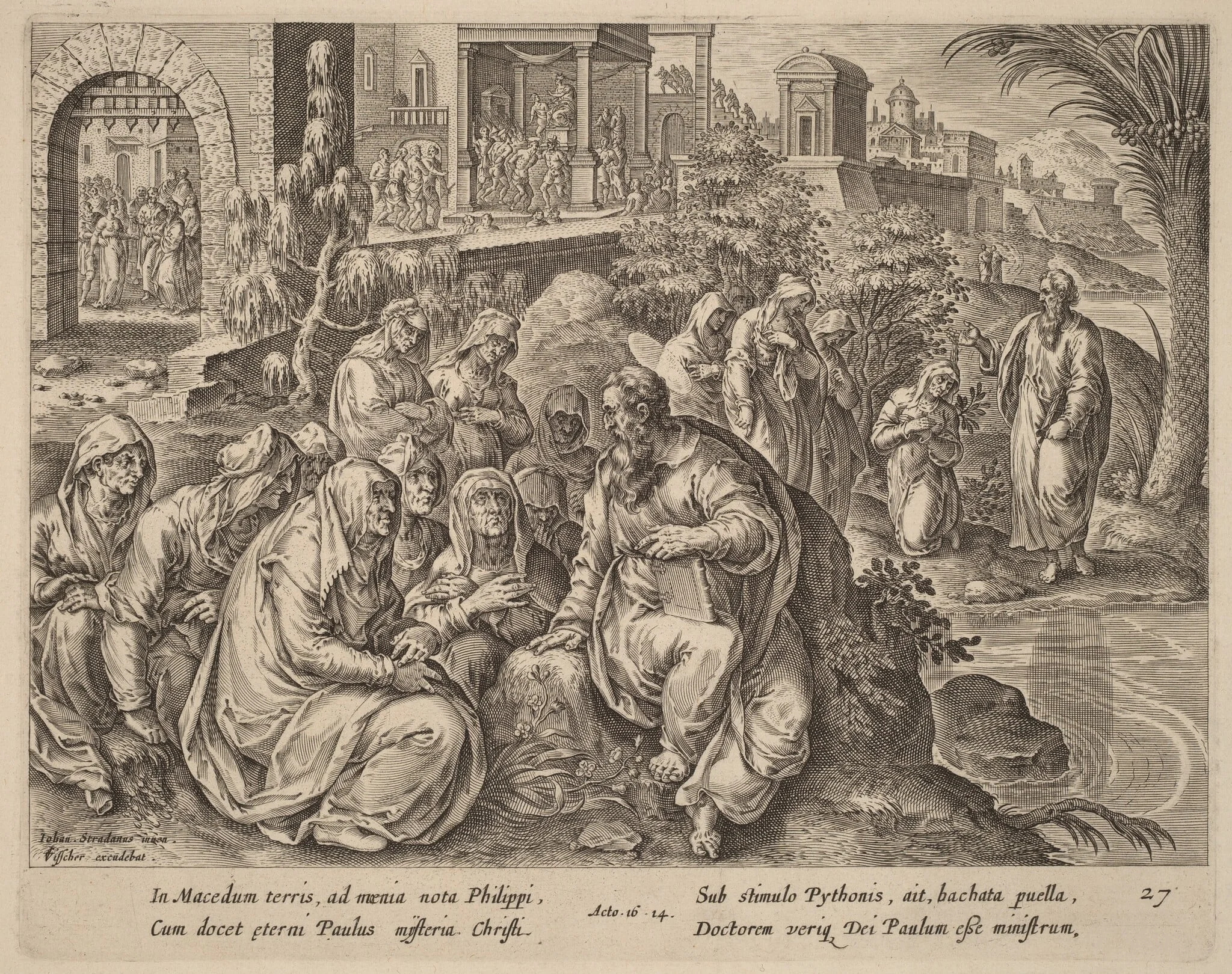 Saint Paul Speaks to the Women of Philippi by a River, detail