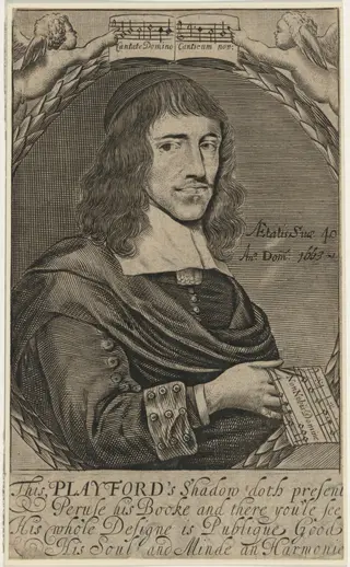 John Playford, Musician and Music Publisher, by Robert Gaywood, ink, 1663