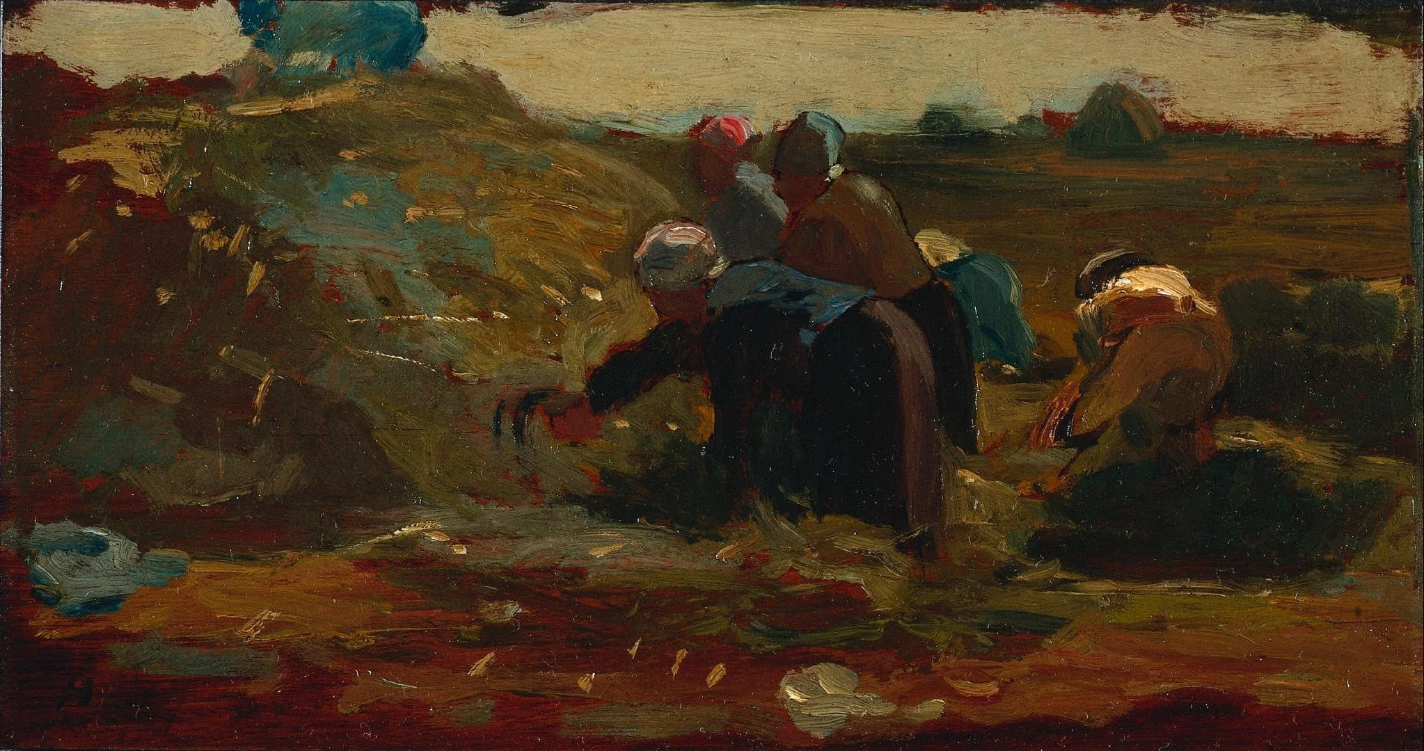 Women Working in a Field, detail