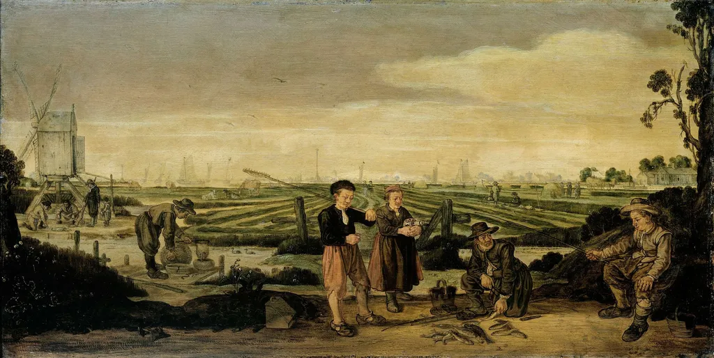Fishermen and farmers, by Arent Arentsz, oil, 1628
