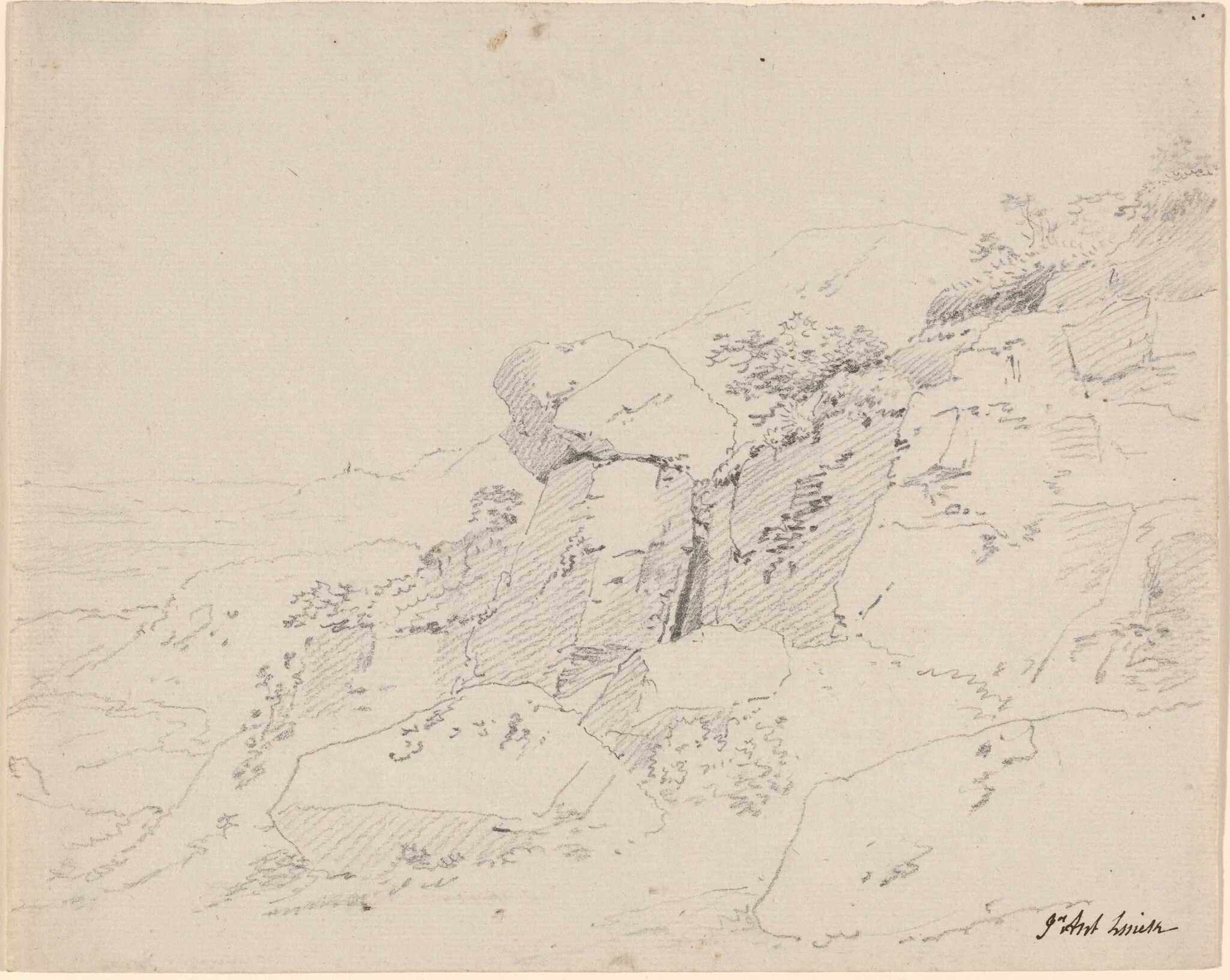 Glacial Boulders at the Edge of a Mountain, detail