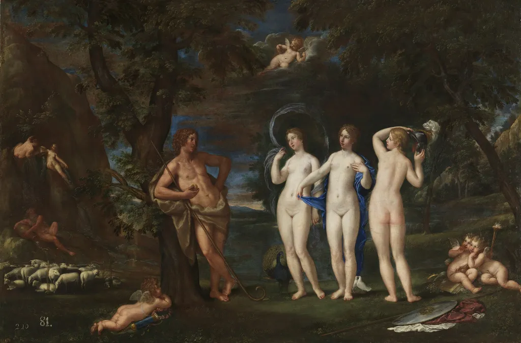 The judgement of Paris, by Francesco Albani, oil, 1650