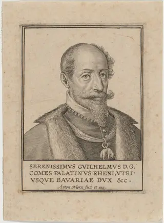 William V, Duke of Bavaria, by Anton Wierix, ink, 1588