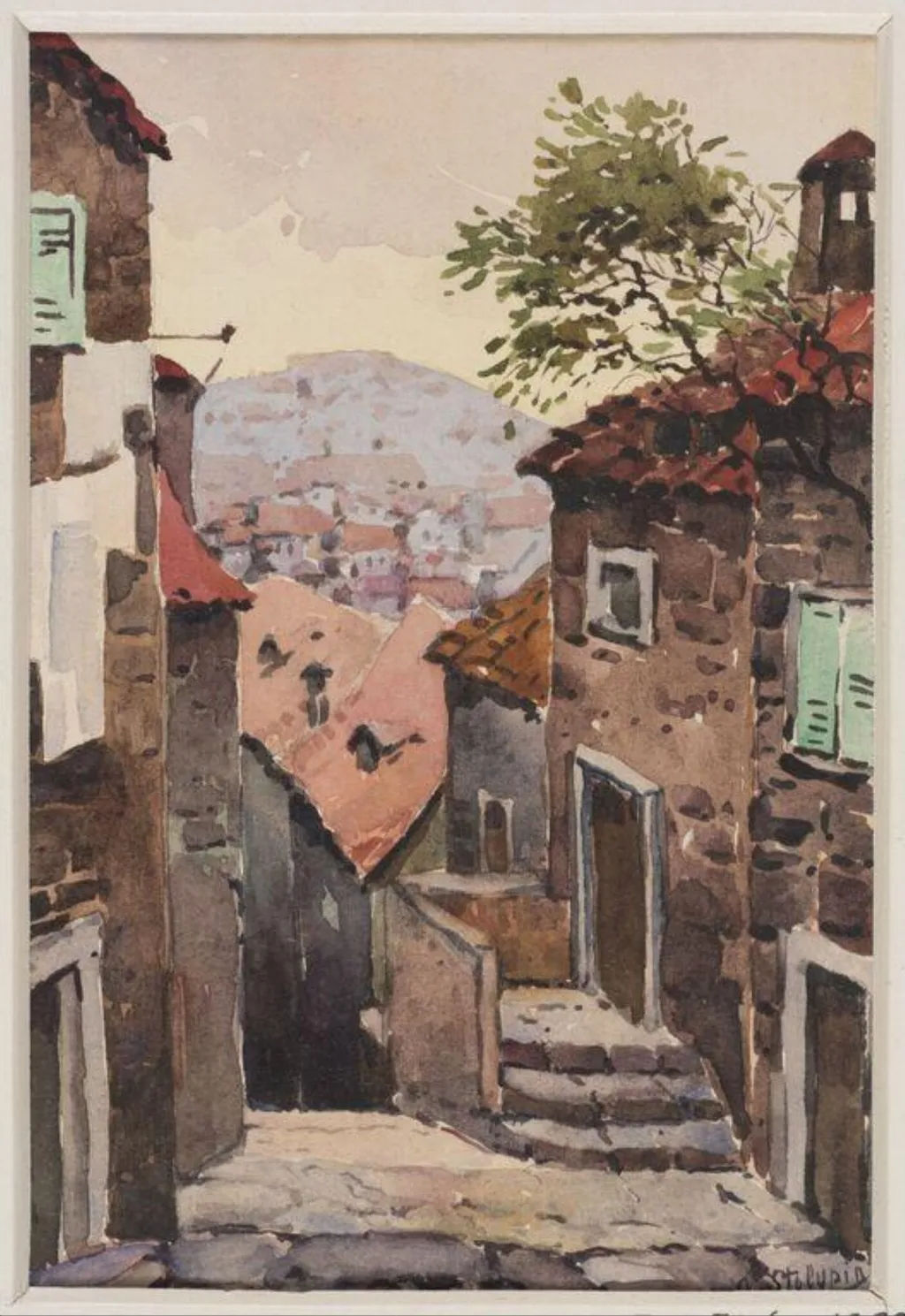 Ragusa, by A. Stolypin, watercolor, 1850