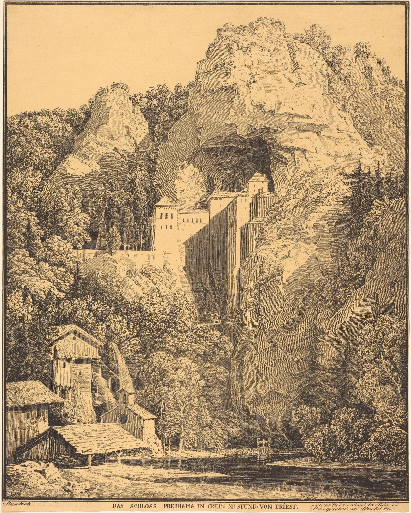 Das Schloss Prediama in Crein XII Stund: von Triest (Predjama Castle in Carniola, Twelve Hours from Trieste), detail