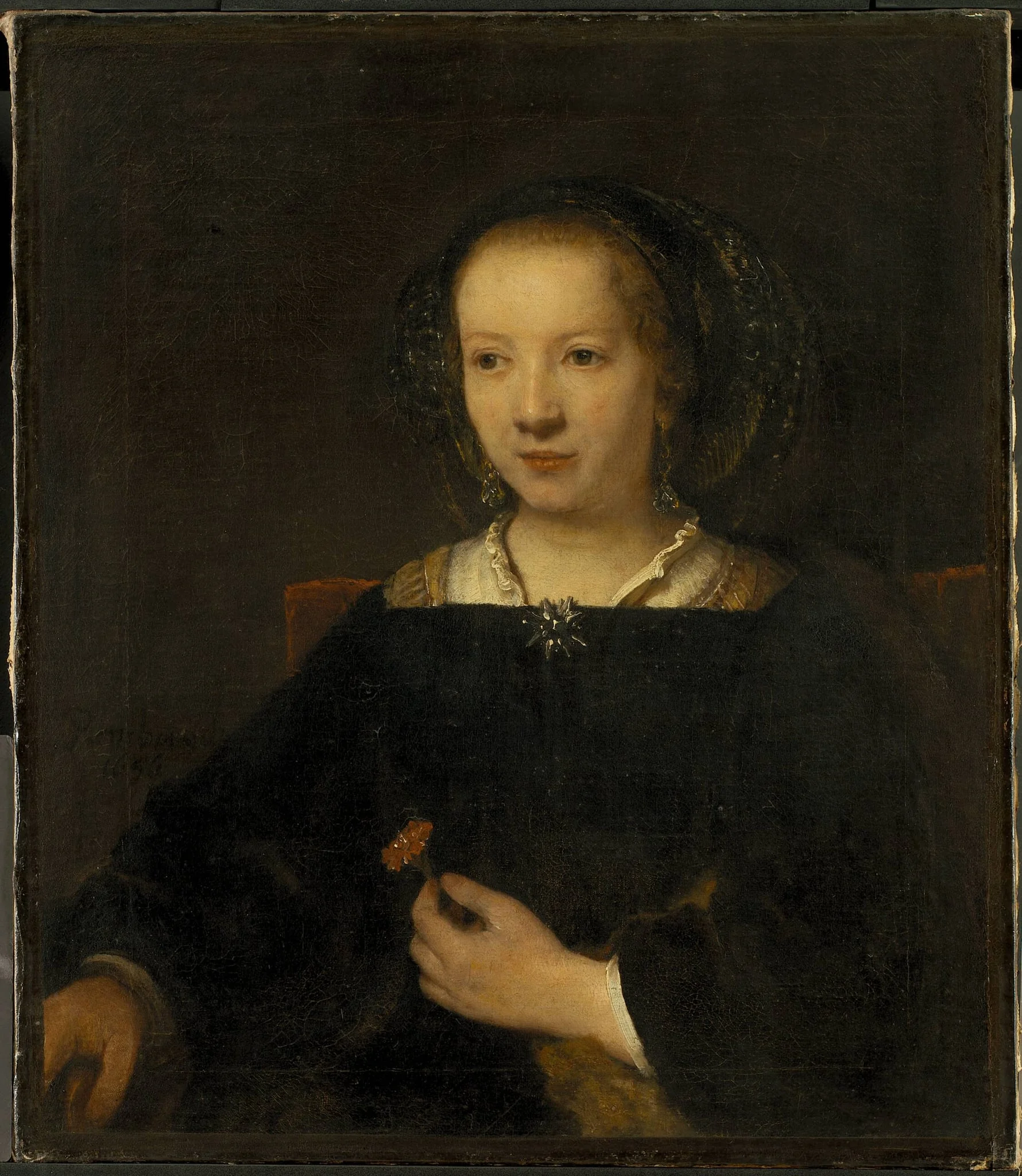 Young Woman with a Carnation, detail