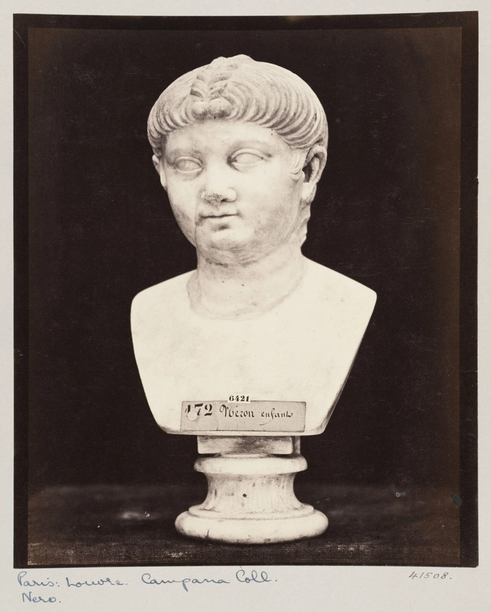 Marble Bust of the Emperor Nero when a child, detail