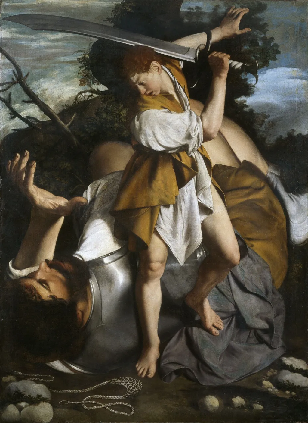 David and Goliath, by Orazio Gentileschi, oil, 1605