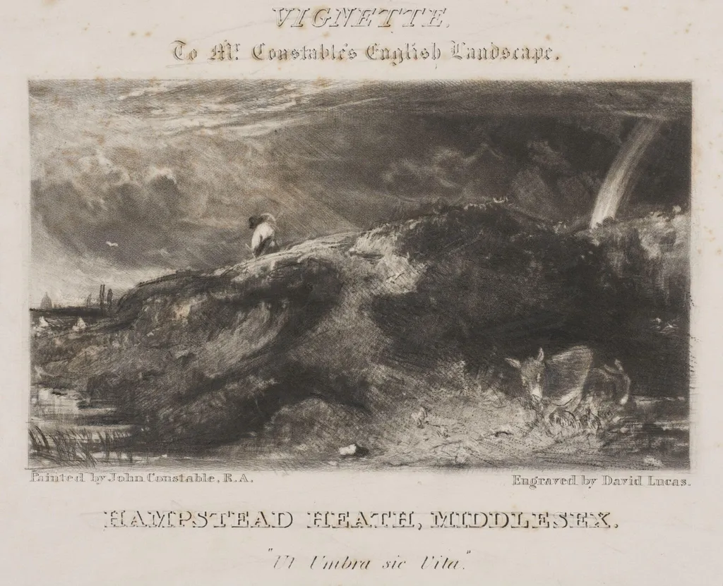 HAMPSTEAD HEATH, MIDDLESEX. "Ut Umbra sic Vita.", by John Constable