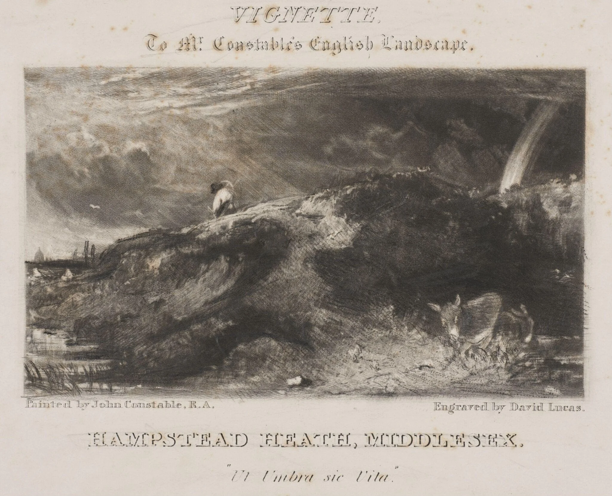 HAMPSTEAD HEATH, MIDDLESEX. "Ut Umbra sic Vita.", detail