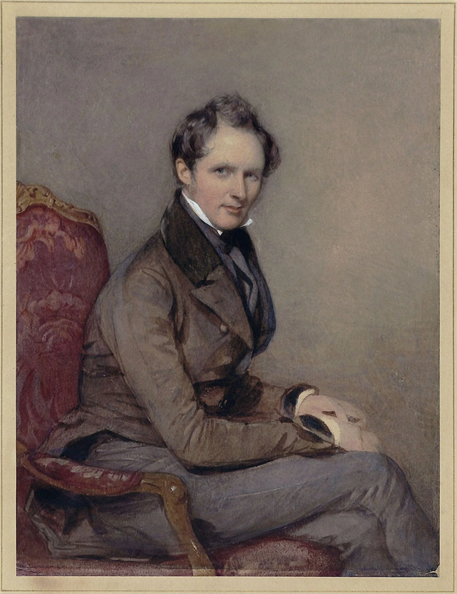 Portrait of Frederick Cruickshank, miniature painter, detail