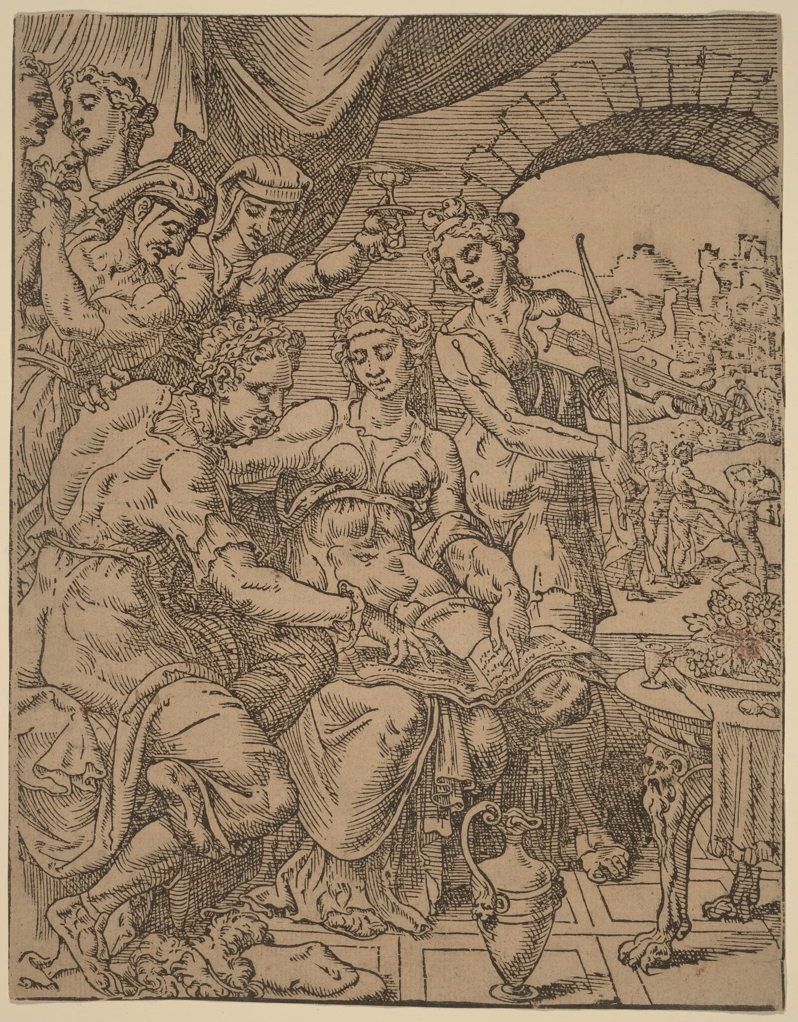 The Prodigal Son Squandering His Inheritance on Harlots, detail