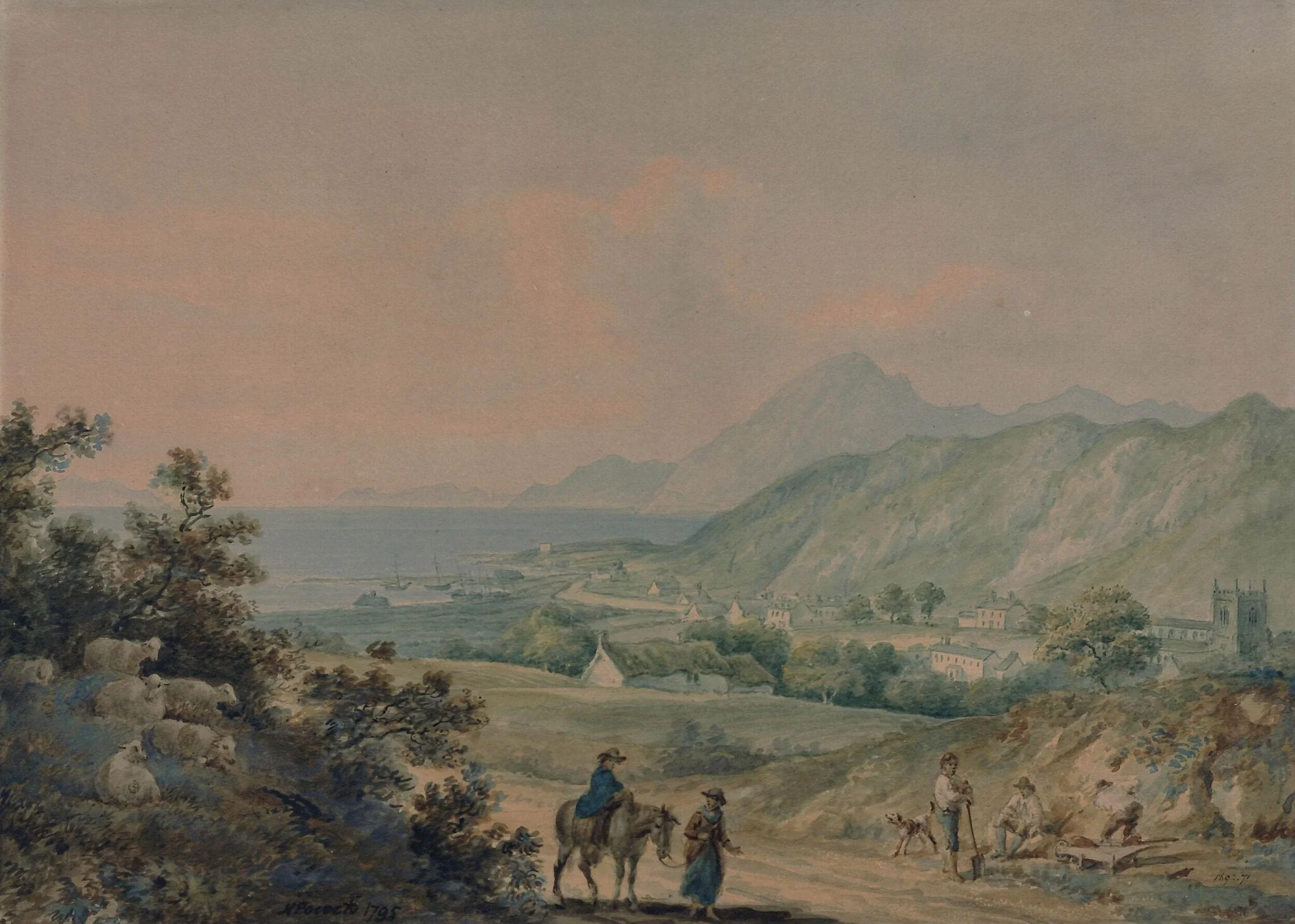Bangor, with Penmaenmawr in the distance, detail