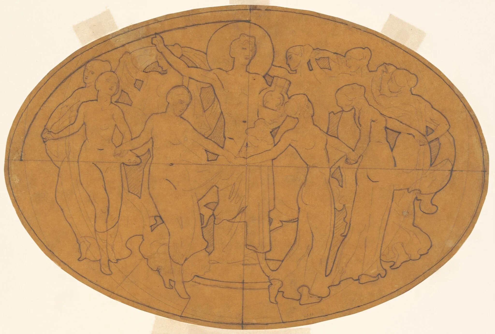 Study for "Apollo and the Muses", detail