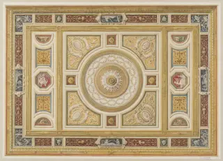 Design for the drawing room ceiling at Grosvenor House, by John Gregory Crace, 1850