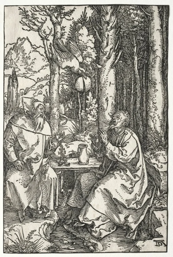 The Visit of St. Anthony to St. Paul the Hermit, detail