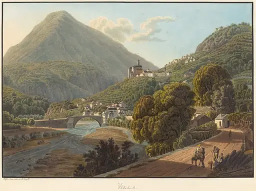Villa, by Mathias Gabriel Lory, ink, 1811