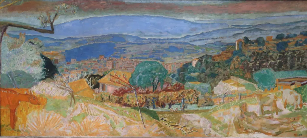 Paysage au Cannet, by Pierre Bonnard, oil, 1928