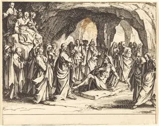 Raising of Lazarus, by Jacques Callot, ink, 1635