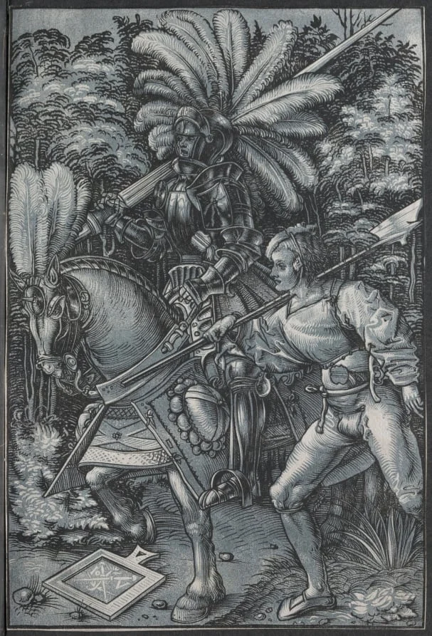 The Knight and Lansquenet, detail