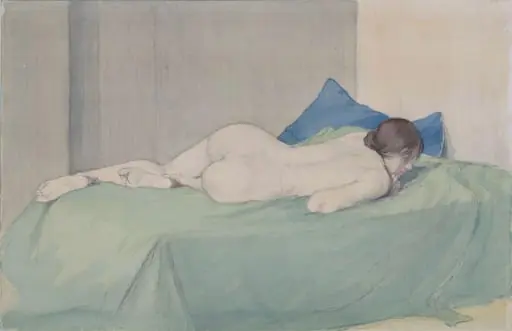Study of a Nude Female Figure, by Hugh Bellingham Smith, watercolor, 1885