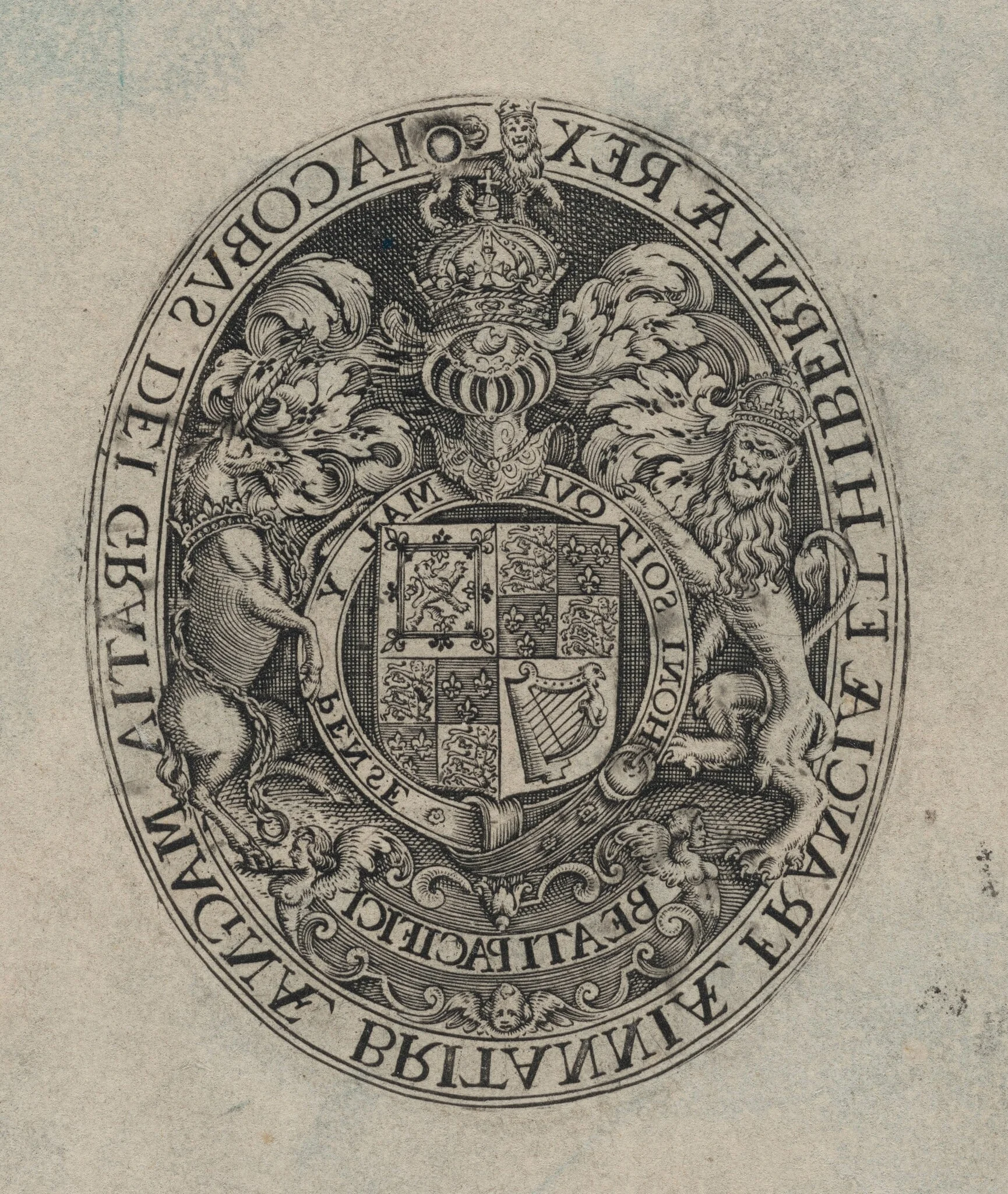 Shield of James I [bottom half], detail