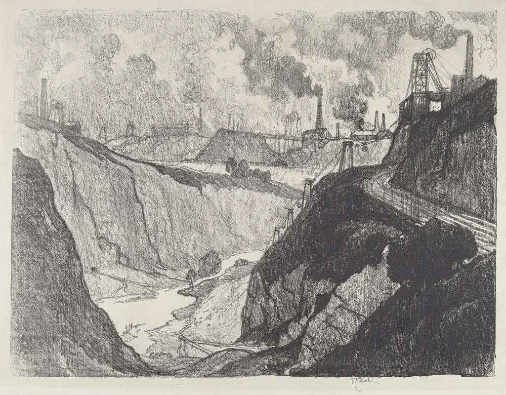 The Iron Mine, by Joseph Pennell, ink, 1916