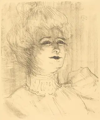 Jeanne Hading, by Henri de Toulouse-Lautrec, ink, 1896