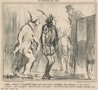 Cocher, Cocher! ..., by Honoré Daumier, ink, 1858