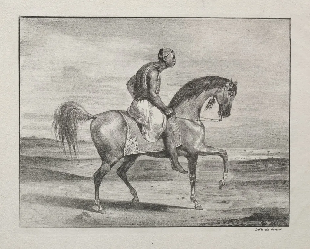 African on Horseback, by Eugène Delacroix, 1823