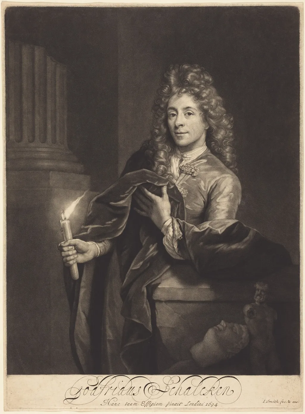Godfried Schalcken, by John Smith, ink, 1694