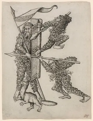 The Letter "K", by Master E.S., ink, 1466