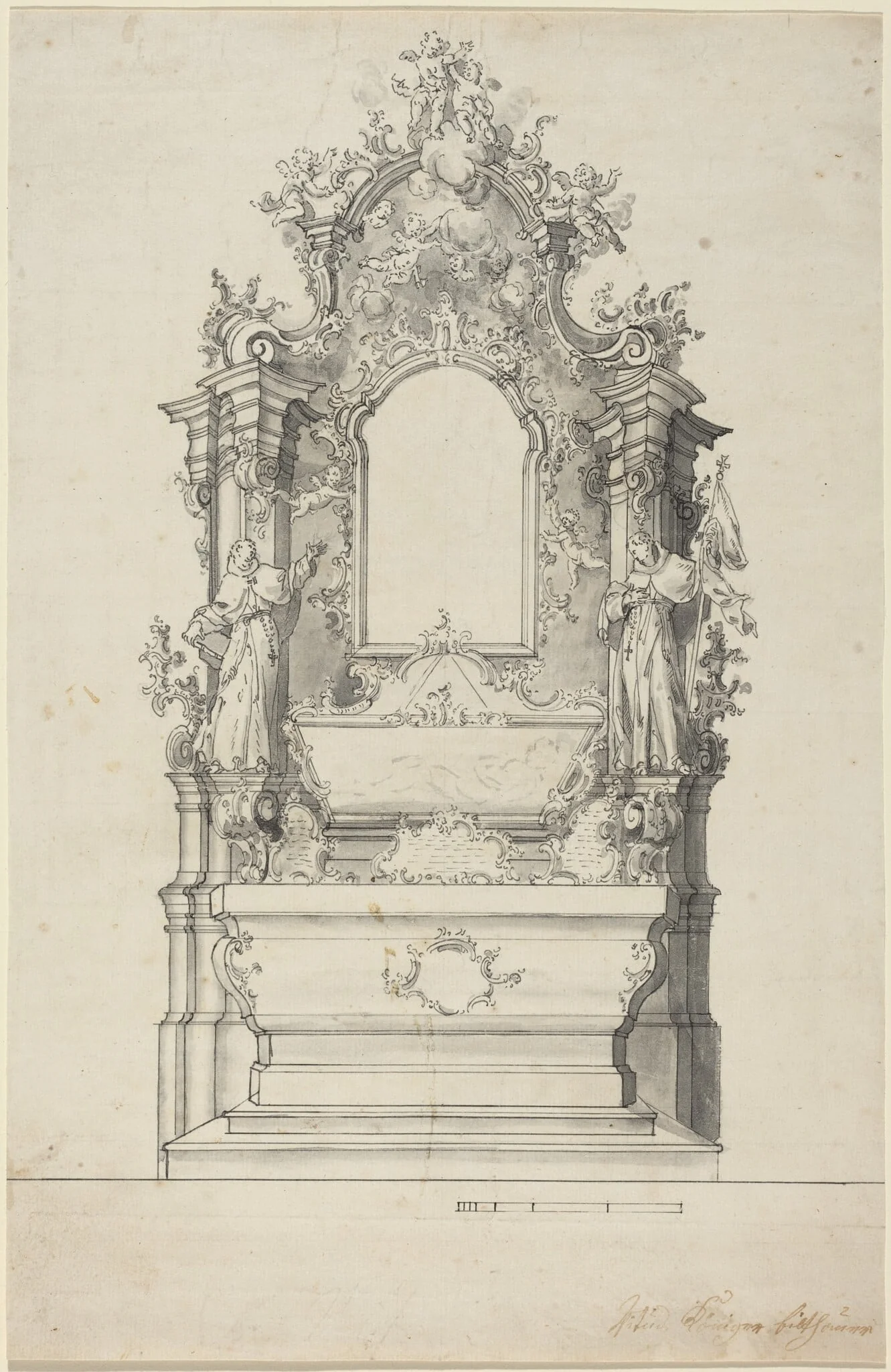 Rococo Altar with a Reliquary Tomb, detail