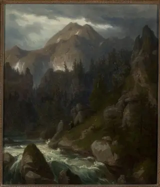 Mount Pyszna in the Tatra Mountains, by Alfred Schouppé, oil, 1893