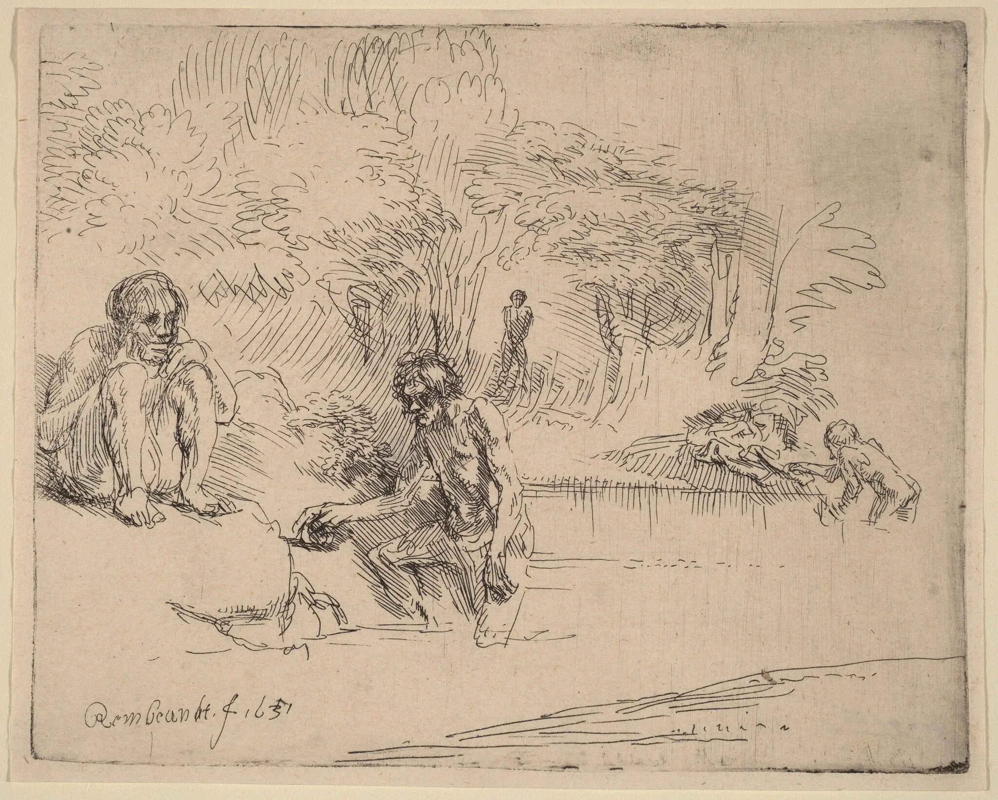 The Bathers, detail