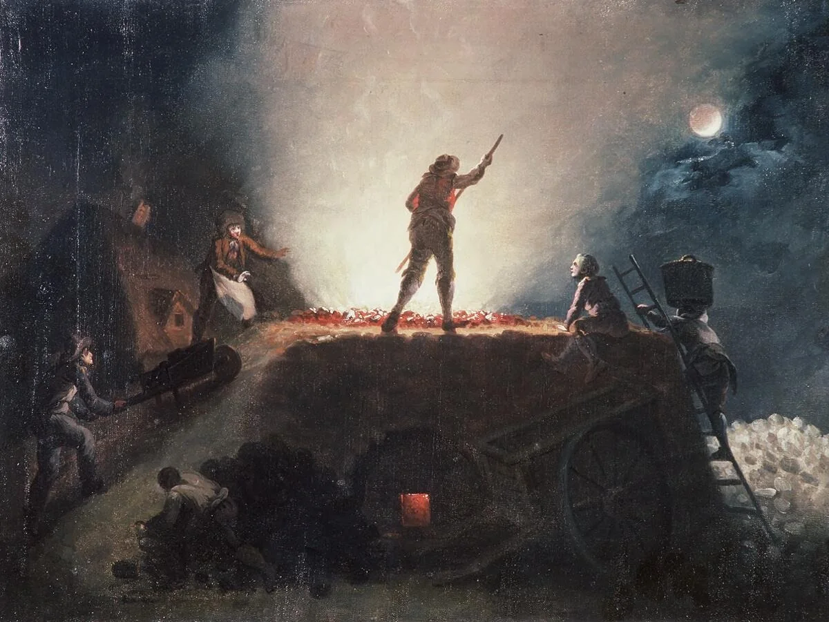Limekiln at night, detail