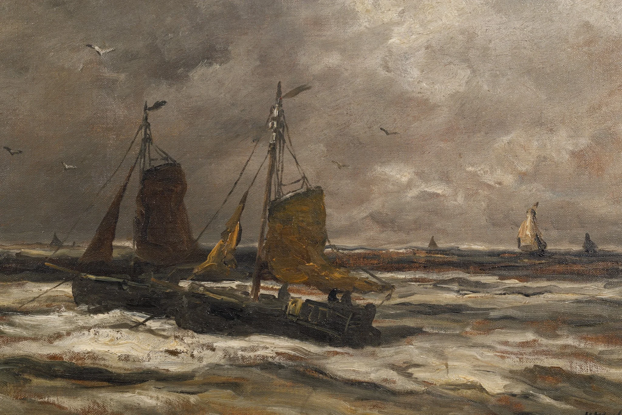 Bărci la Scheveningen, detail