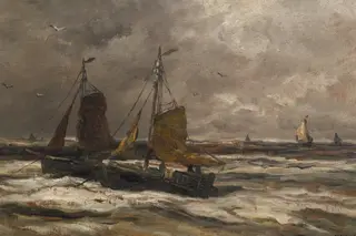Bărci la Scheveningen, by Hendrik Willem Mesdag, 1850