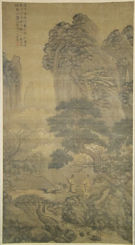 明 謝時臣 谿山春曉圖 軸|Spring Morning in the Mountains, detail