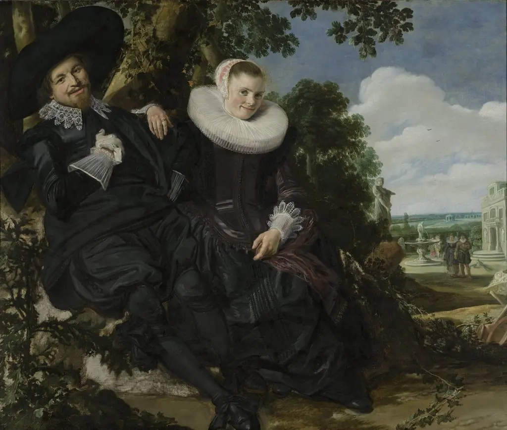 Portrait of a Couple probably Isaac Massa and Beatrix van der Laen, by Frans Hals, oil, 1622