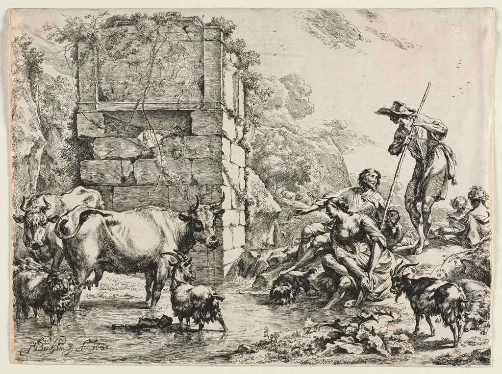 The Cow Drinking, by Nicolaes Pieterszoon Berchem, 1680