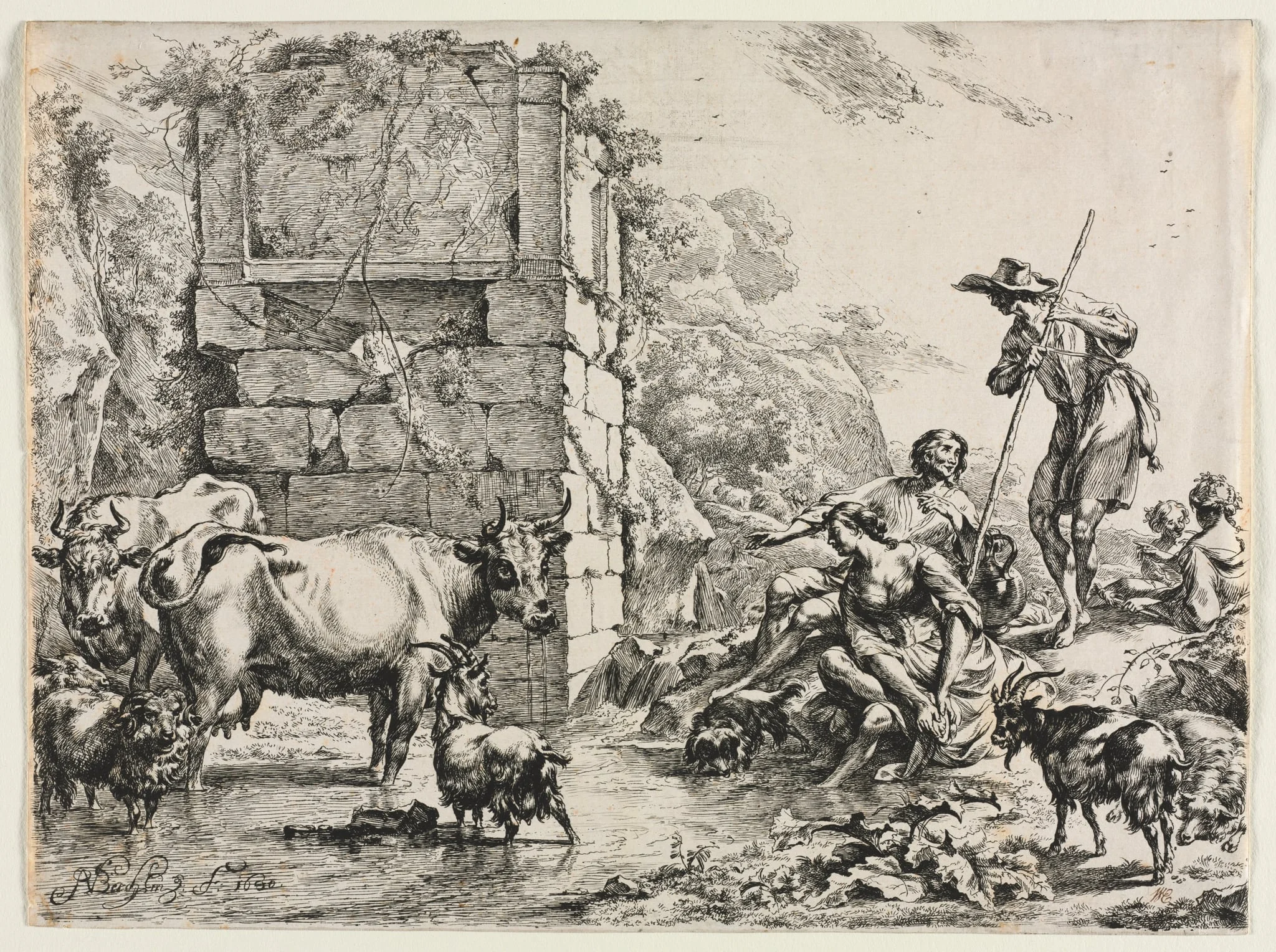 The Cow Drinking, detail